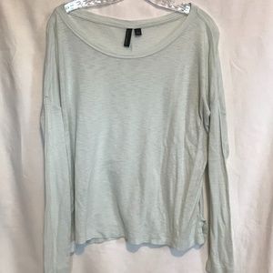 Light Mint Green Wide Neck Long Sleeve